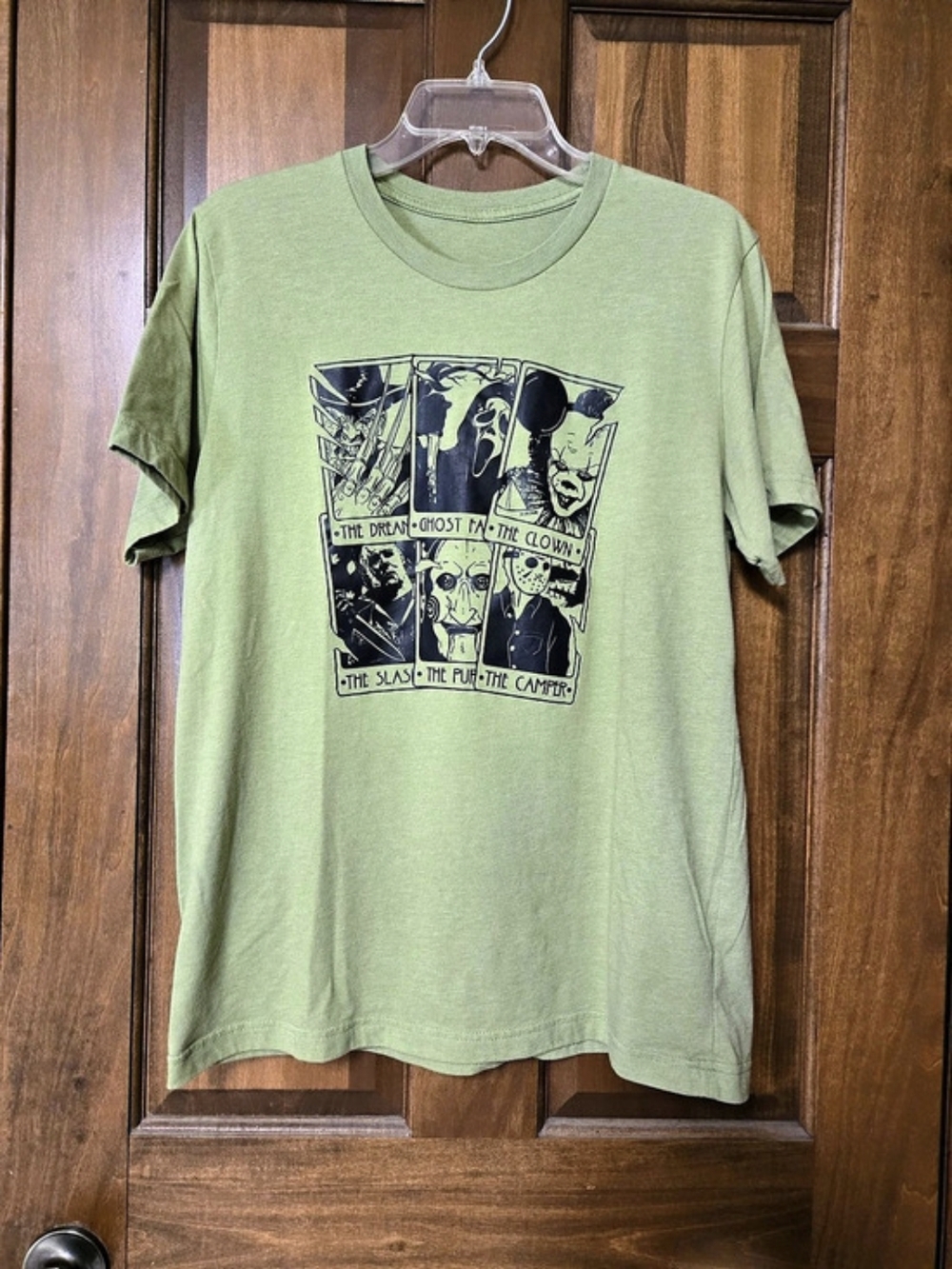 Horror Character Tarot Cards Graphic Short Sleeve Tee 20.75" PTP